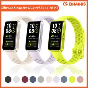 Tali Jam Tangan Soft Sport Silicone Strap for Huawei Band 10 / 9 / 8 NFC Replacement Belt Rubber Band Bracelet Wristbands Accessories  Smartwatch for Huawei Band 10 / 9 / 8