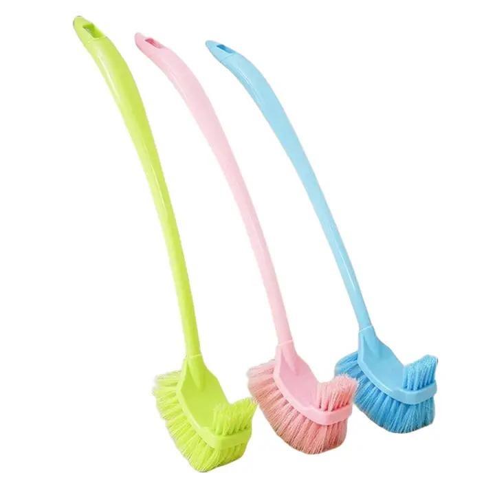 Dụng Cụ Cọ Vệ Sinh Toilet 2 Đầu Nhựa PP Cước Màu - Cây Chà Bồn Cầu Tiện Lợi Làm Sạch 0