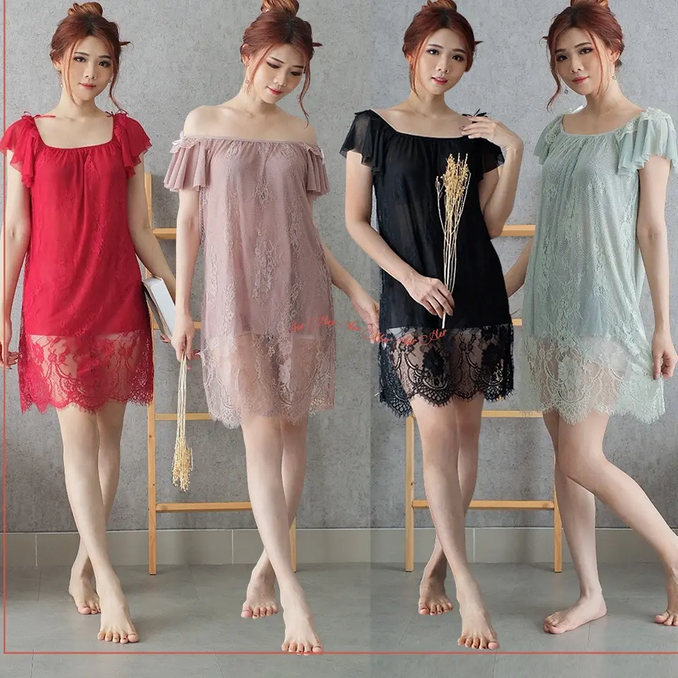 INCESS Dress Baju Tidur Wanita Dewasa Sleepwear Renda Halus Daster