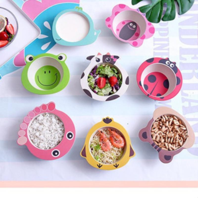 bát ăn dặm hình thú sợi tre cho bé xinh xỉu