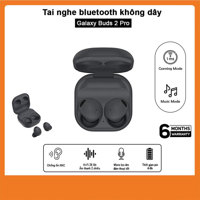Tai Nghe Bluetooth Galaxy Buds 2 Pro (Bản Nâng Cấp) - Tai Nghe Không Dây Gaming, Chất Âm Ngon, Chống Ồn ANC, Âm Vòm 360, Bluetooth 5.1, Pin Trâu, Earphone Nhét Tai Nghe Nhạc Không Dây True Wireless