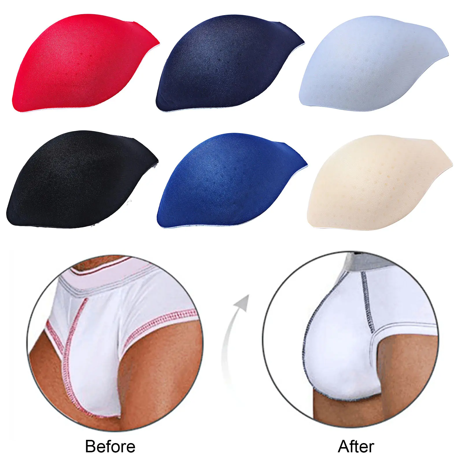 [mfttuget] Men Underwear Push Up Cup Pad Fuller Look Underwear Pouch Bulge Enlargement Sponge Pad for Swim Trunks Daily Wear Sport Men Boxers Bulge Enhancement Sponge