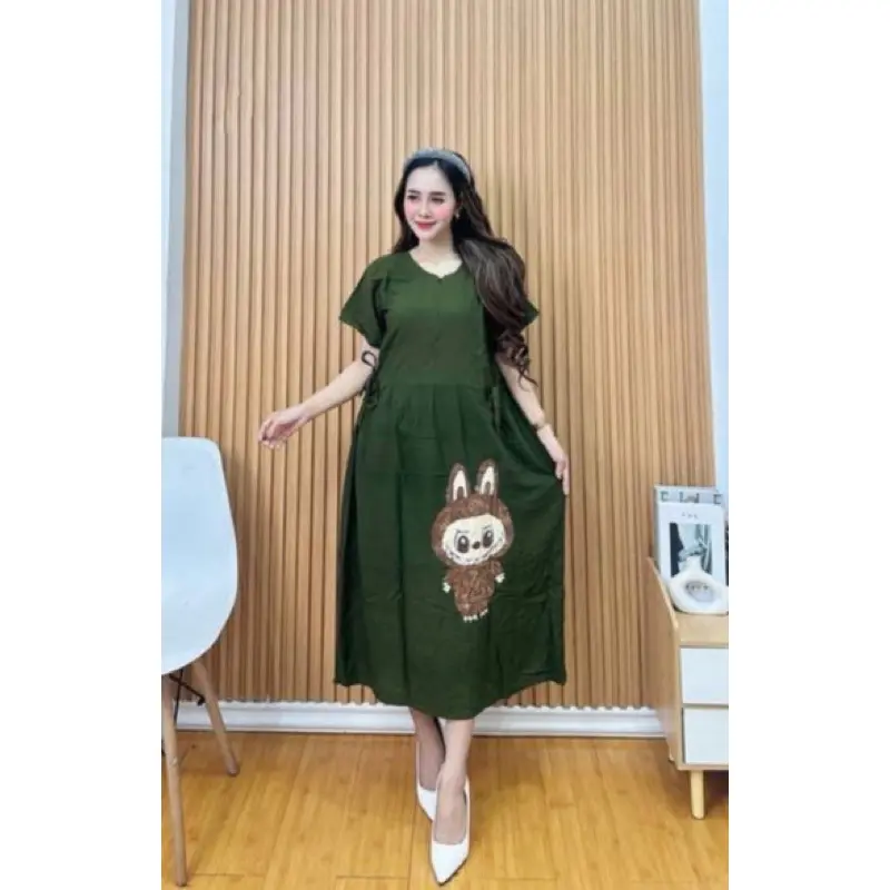 MG - Daster Rayon Karakter Labubu Kuromi Kekinian/Dress Gambar Karakter Labubu Kuromi Kekinian 2