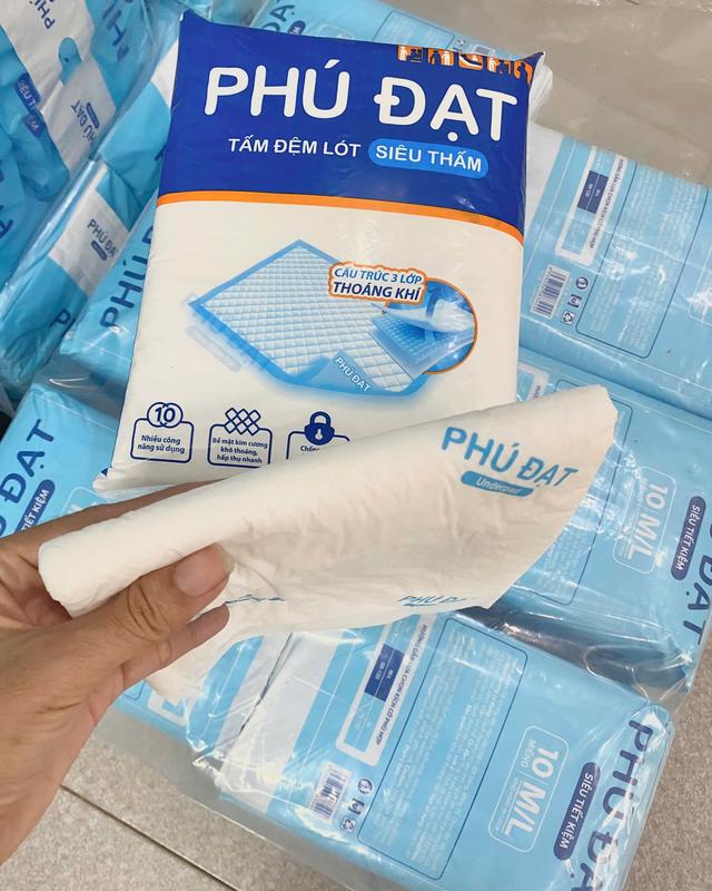 Combo 3 Bịch Tấm Lót Người Già Phú Đạt 30 Miếng (10 Miếng/Gói) Kích Thước Lớn 50x75cm Siêu Thấm Hút miếng  lót 3