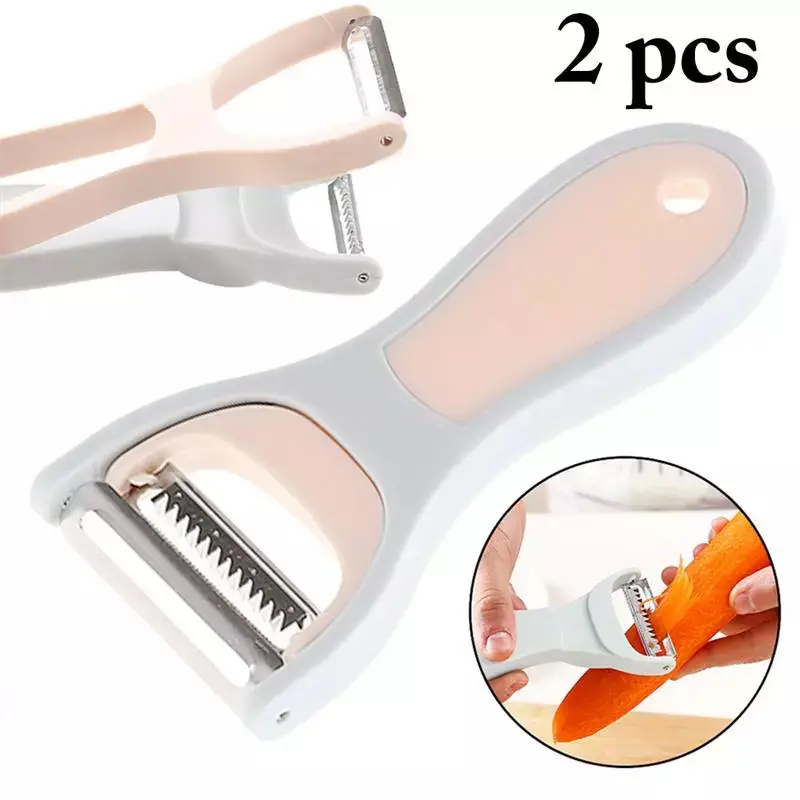 2 in 1 Peeler Slicer Buah Sayuran Kentang Wortel Pisau Kupas Pengupas Kulit Buah