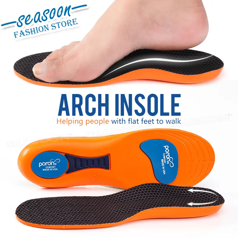 [seasoon] Orthopedic Gel insoles for Flat Feet arch support insoles Heel Pain Relief Shoes Cushion Pads 1Pair Footwear Soft solegrip insoles Comfort high  jump