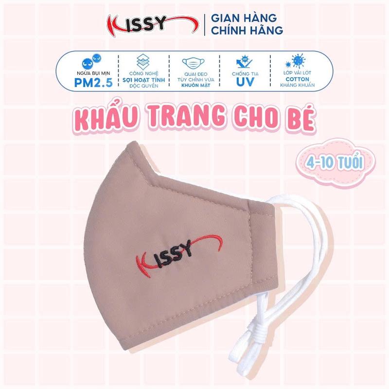 Khẩu Trang 5D Kissy Trẻ Em Cho Bé 4 - 10 Tuổi Sợi Hoạt Tính Chống Bụi Mịn Kháng Khuẩn Chống Tia UV Nhiều Màu