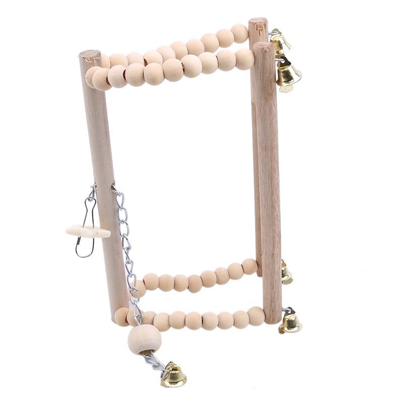 Product Introduction of Bird Parrot Toys Wooden Hanging Swing Hammock Climbing Ladders Perches Toy Parakeet Cockatiels Bird Cage Supplies 12