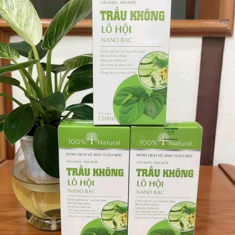 Combo 5 Chai Dung Dịch Vệ Sinh Trầu Không Lô Hội Nano Bạc 150ML 1