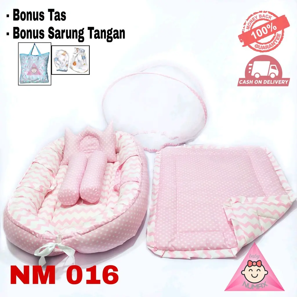 KASUR BAYI MODEL PERAHU MOTIF ZIGZAG / TEMPAT TIDUR BAYI LUCU / KADO BAYI BARU LAHIR