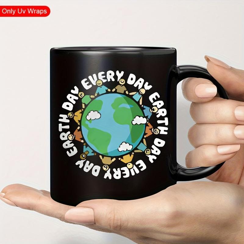 Product Introduction of Earth Day Themed UV DTF Waterproof Sticker, 4 Counts/set Self Adhesive Water Bottle Sticker, DIY Decorative Sticker for Cup, Bottle, DIY Craft 3