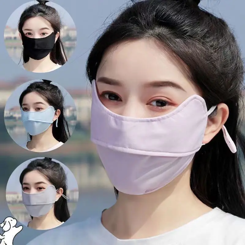 Khẩu Trang Chống Nắng Lụa Lạnh Cho Nam Nữ Khẩu Trang Đạp Xe Chống Tia UV Mùa Hè Khăn Bandana Khăn Quàng Cổ Thể Thao Ngoài Trời Thoáng Khí Có Thể Giặt Được
