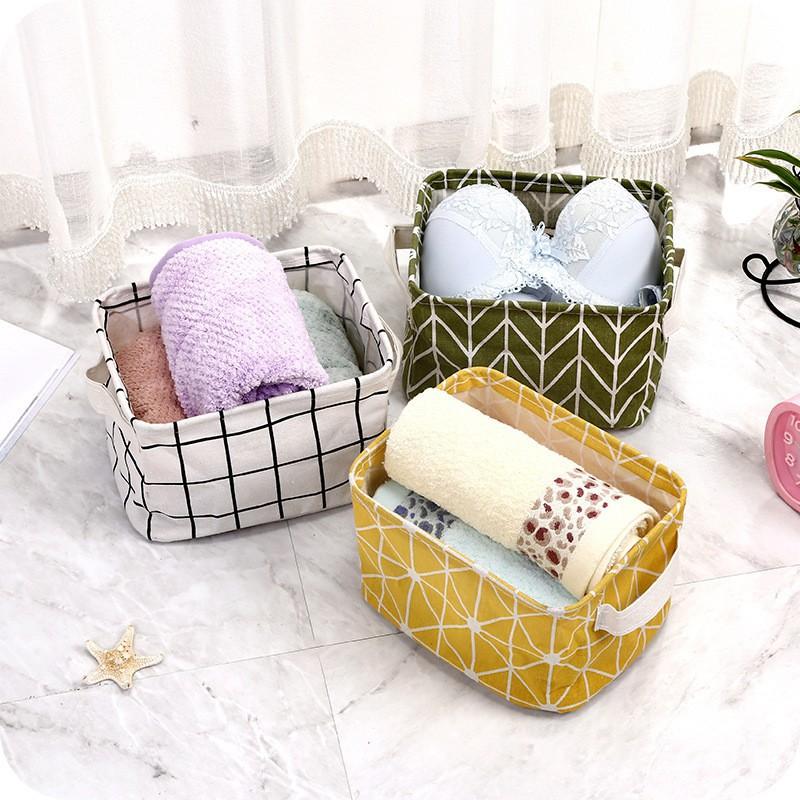 Giỏ vải Rổ đựng đồ cá nhân quần áo văn phòng xinh xắn đa năng 2357 Kích thước 14x16x20cm tiện ích gọn gàng và sạch sẽ