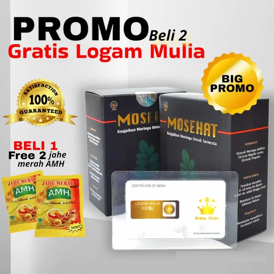 Jamu Mosehat Tetes Moringa Daun Kelor Herbal Tetes Asam Urat Prostat