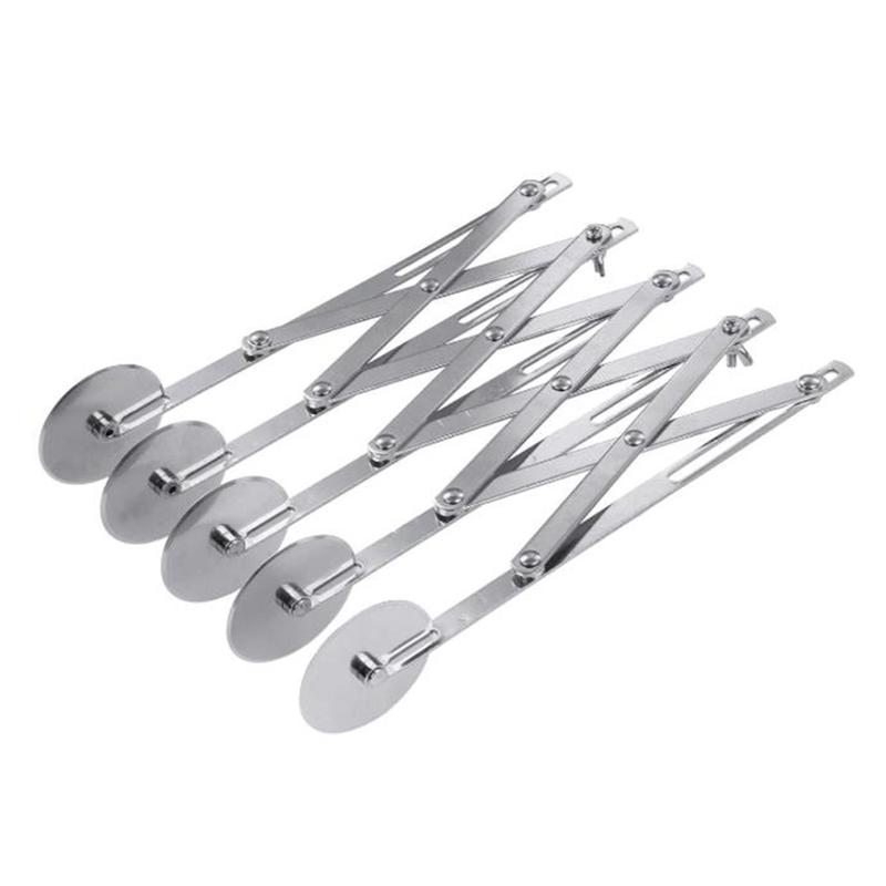 5-Wheel Pastry Cutter Pizza Cutter Multi Wheel Dough Cutters Expandable Pizza Slicer Baking Cutter Roller Pastry Knife 0