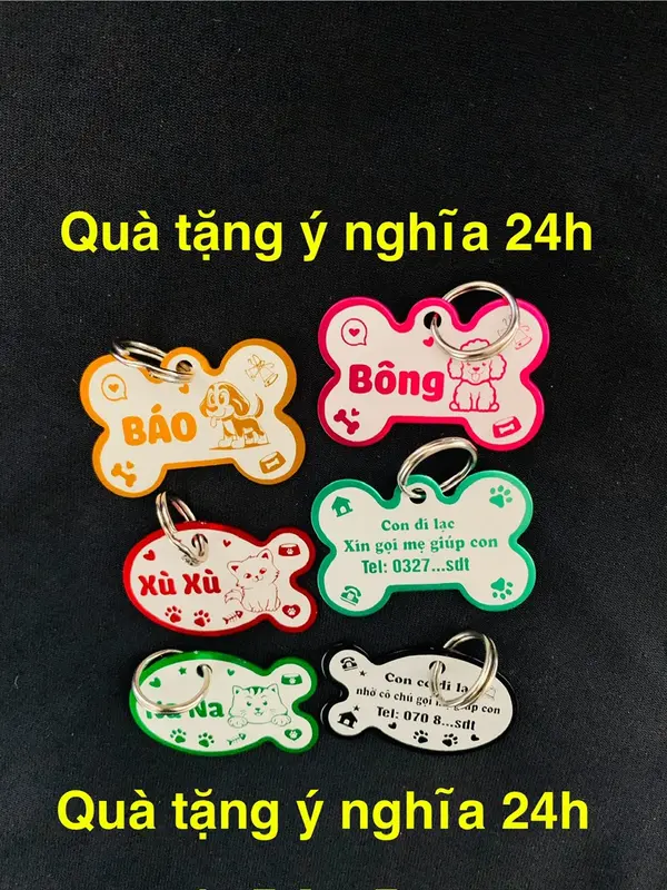 Thẻ tên cho Chó Mèo - Bảng tên cho thú cưng chất liệu nhôm 5