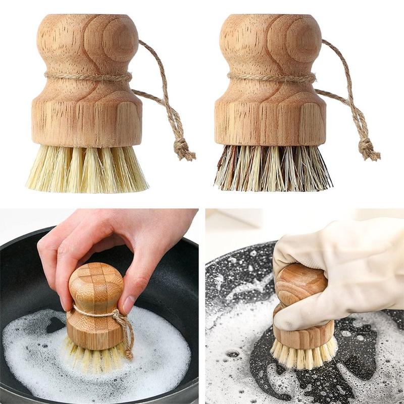 haesdo Household Pot Pan Scrubber Cleaner Rust Pot Net Brus Palm Pot Brush Dish Washing Brush Bamboo Dish Scrub Brushes 1