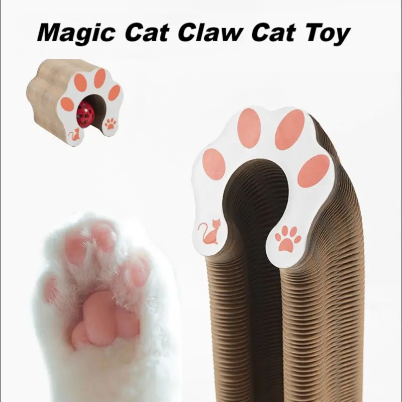 [cod]Magic Organ Grabbing Board Foldable Internet Celebrity Cute Toy Cat Claw Pottery Ball Toy 3D Non falling Chip Teasing Cat Fun cat  strips