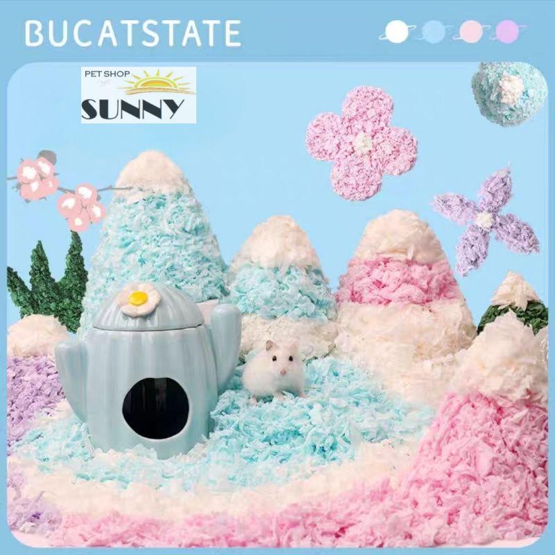 (Lẻ 50g) Giấy lót bông Bucatsate lót chuồng hamster, sóc