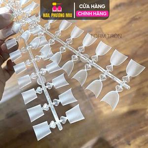 Móng Tip Ngắn Form Bầu Tròn Thang Vuông Trong, Hộp 240 Móng Dẻo Chuẩn Form, Nhựa Cao Cấp, Dễ Sử Dụng Cho Làm Nail Nữ
