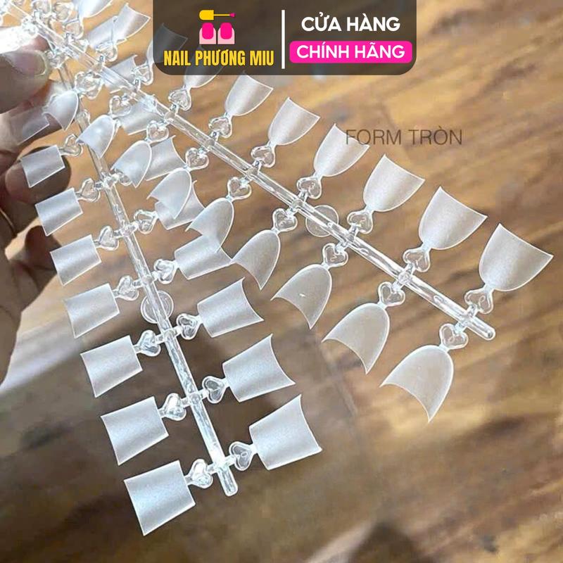 Móng Tip Ngắn Form Bầu Tròn Thang Vuông Trong, Hộp 240 Móng Dẻo Chuẩn Form, Nhựa Cao Cấp, Dễ Sử Dụng Cho Làm Nail Nữ