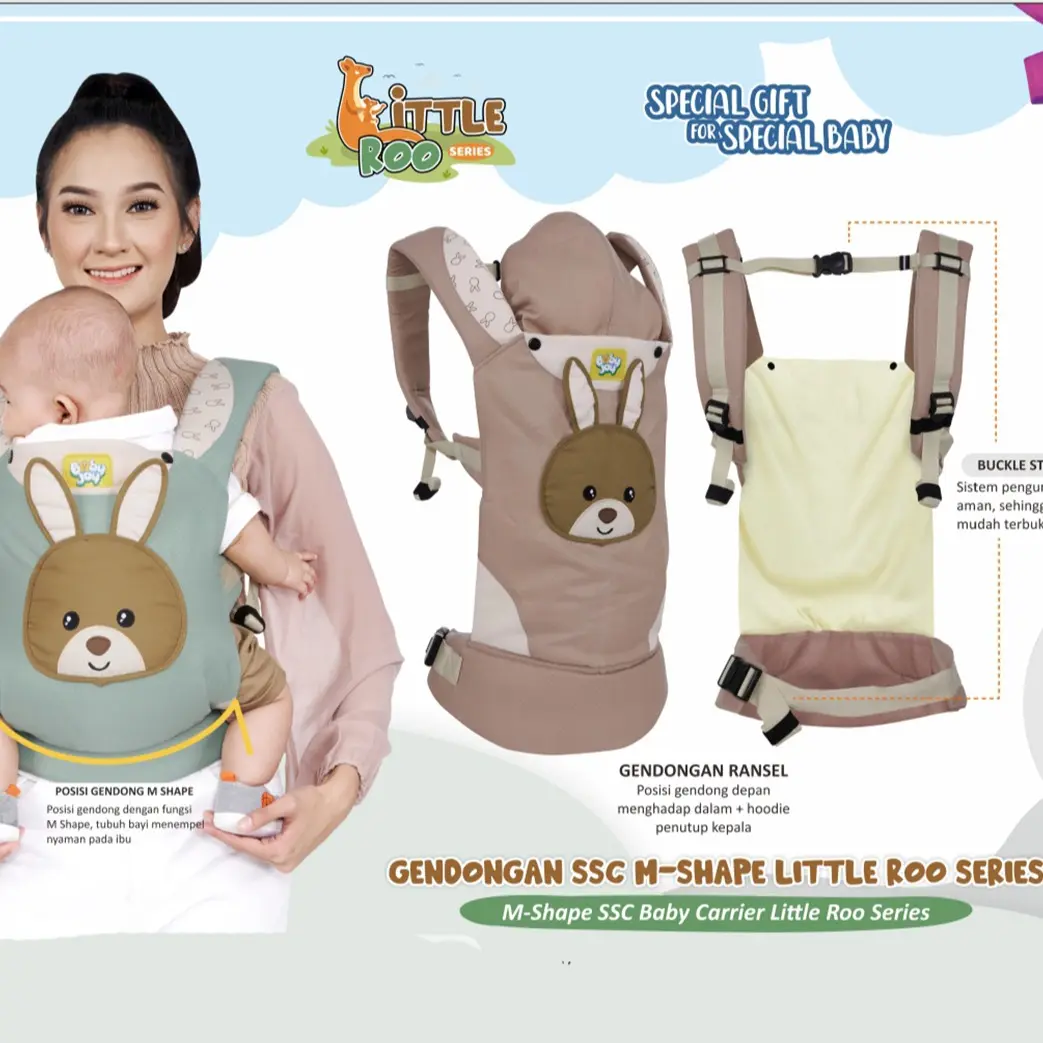 Gendongan Bayi Ransel Depan M Shape BabyJoy Little Roo BJG3056