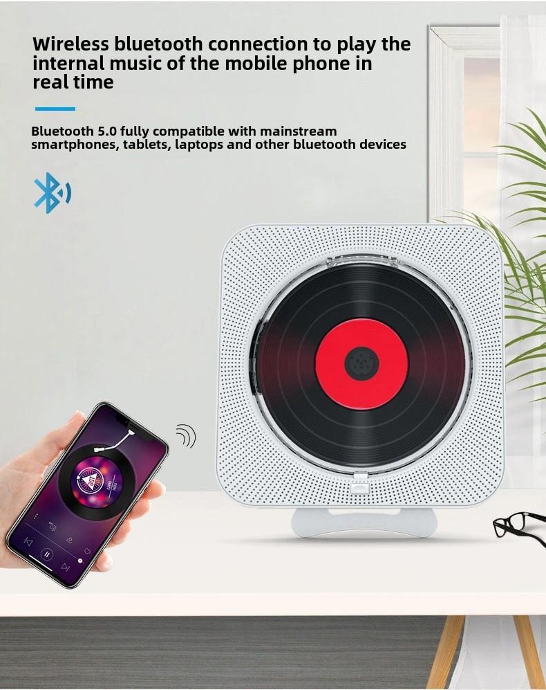Product Introduction of Wall mounted CD player with Bluetooth remote control USB music player LED display speaker portable FM radio 9
