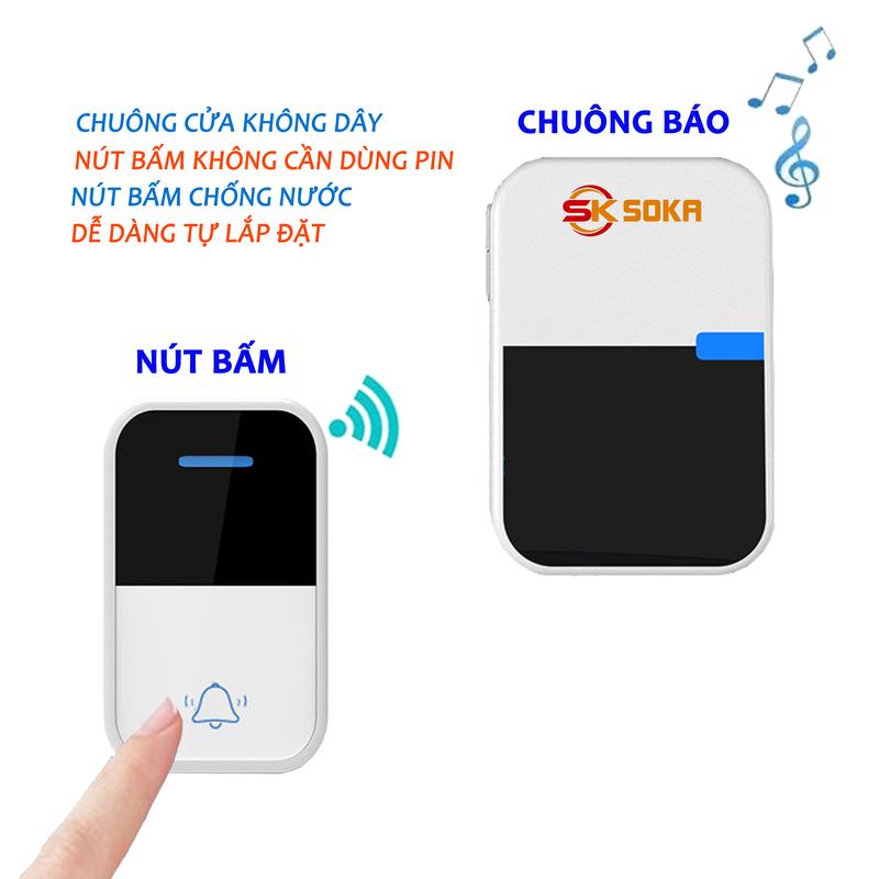 Chuông cửa không dây chống nước không dùng pin thông minh SOKA- K20