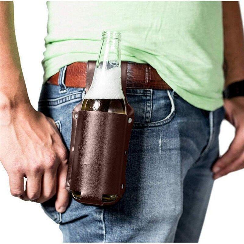 PU Leather Water Bottle Holder, Waterproof Waist Bottle Holder, Creative Waist Bag for Travel Outdoor & Backyard Use, Drinkware 6