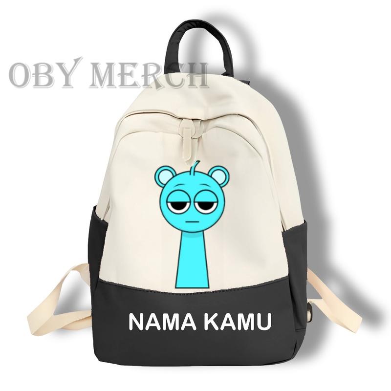 Tas Anak Sprunki Incredibox Karakter Custom Nama - Ransel Sekolah Anak SD SMP, Kuat dan Tahan Air 4