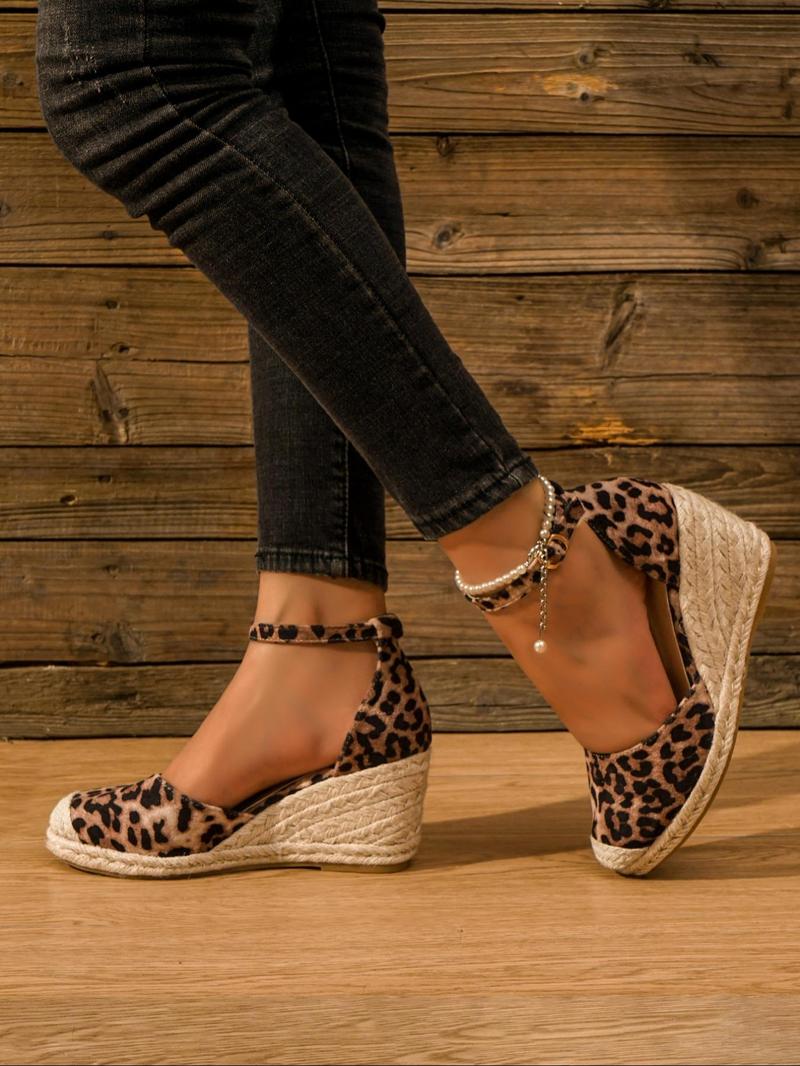 Product Introduction of Women's Fashionable Wedge Sandals, Casual Comfortable Espadrille Wedge Shoes for Daily Wear, Lightweight Breathable Shoes for Women & Girls, Summer 6