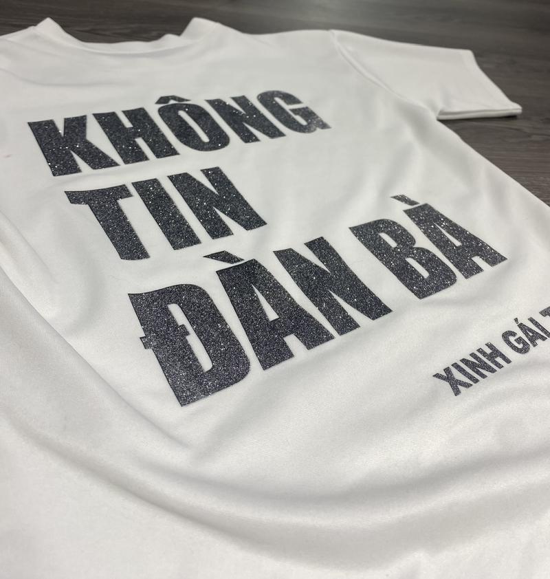 Product Introduction of Áo Phông Unisex (KHÔNG TIN ĐÀN ÔNG/ĐÀN BÀ) Hình In Nhũ Kim Tuyến - Chất Poly Mịn Form Rộng Thụng Siêu Hot Hit 2024 aothun  basic 14