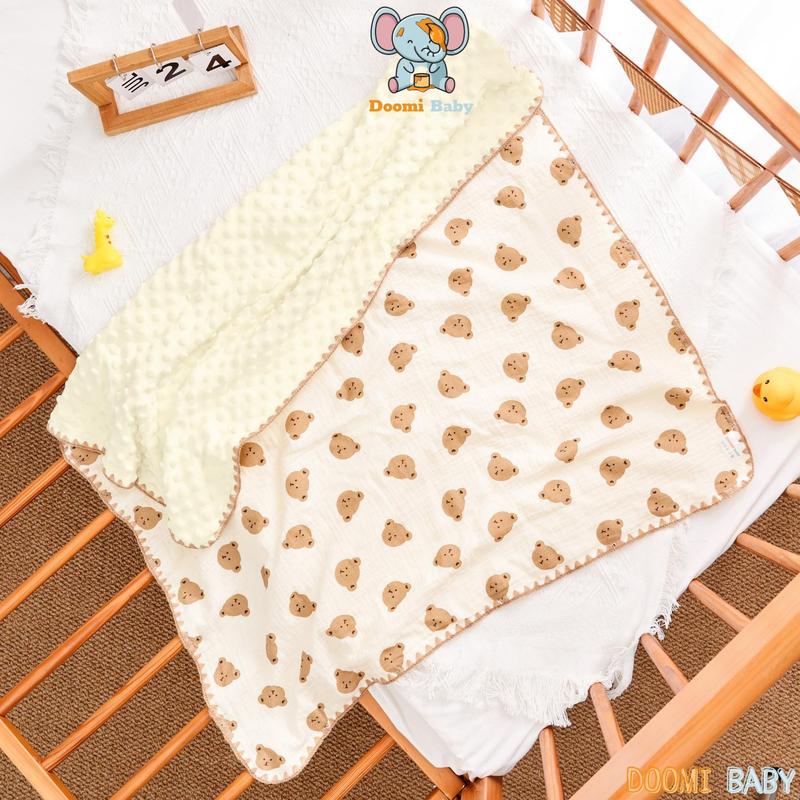 [Sản Phẩm Bán Chạy] Chăn Điều Hòa Cho Bé, Chăn Xô Muslin Hạt Đậu Kích Thước 80*100cm Mềm Mịn Thoáng Mát Doomi Baby - HT626 6