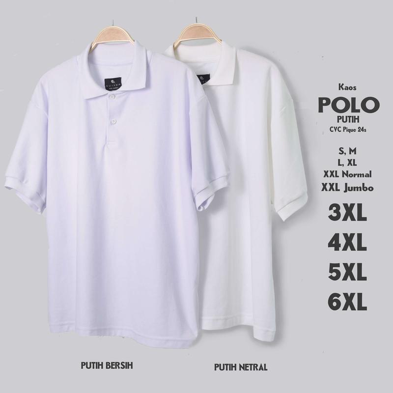 Product Introduction of Kaos Polo Putih Big Size Pria S M L XL XXL 3XL 4XL 5XL 6XL Kerah 1
