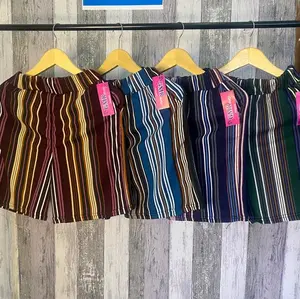 85K dapat 6 Pcs Celana Pendek Hotpants Cewe Wanita Dewasa Motif Salur Melar elastic waist Regular rayon Hotpant