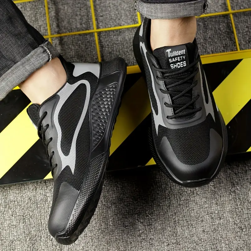 Men Work Sneakers Air Cushion Safety Shoes Anti Smashing Anti Stabbing Work Shoes Breathable Mesh Steel Toe Shoes Boy Footwear 3