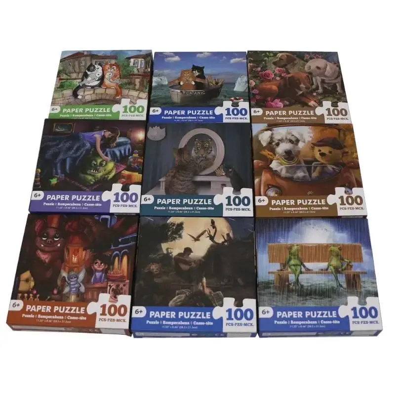 100 Pieces Jigsaw Puzzle Assembling Picture Dog Animals Decompression Puzzles Toy For Adult Children Kids Educational Gifts