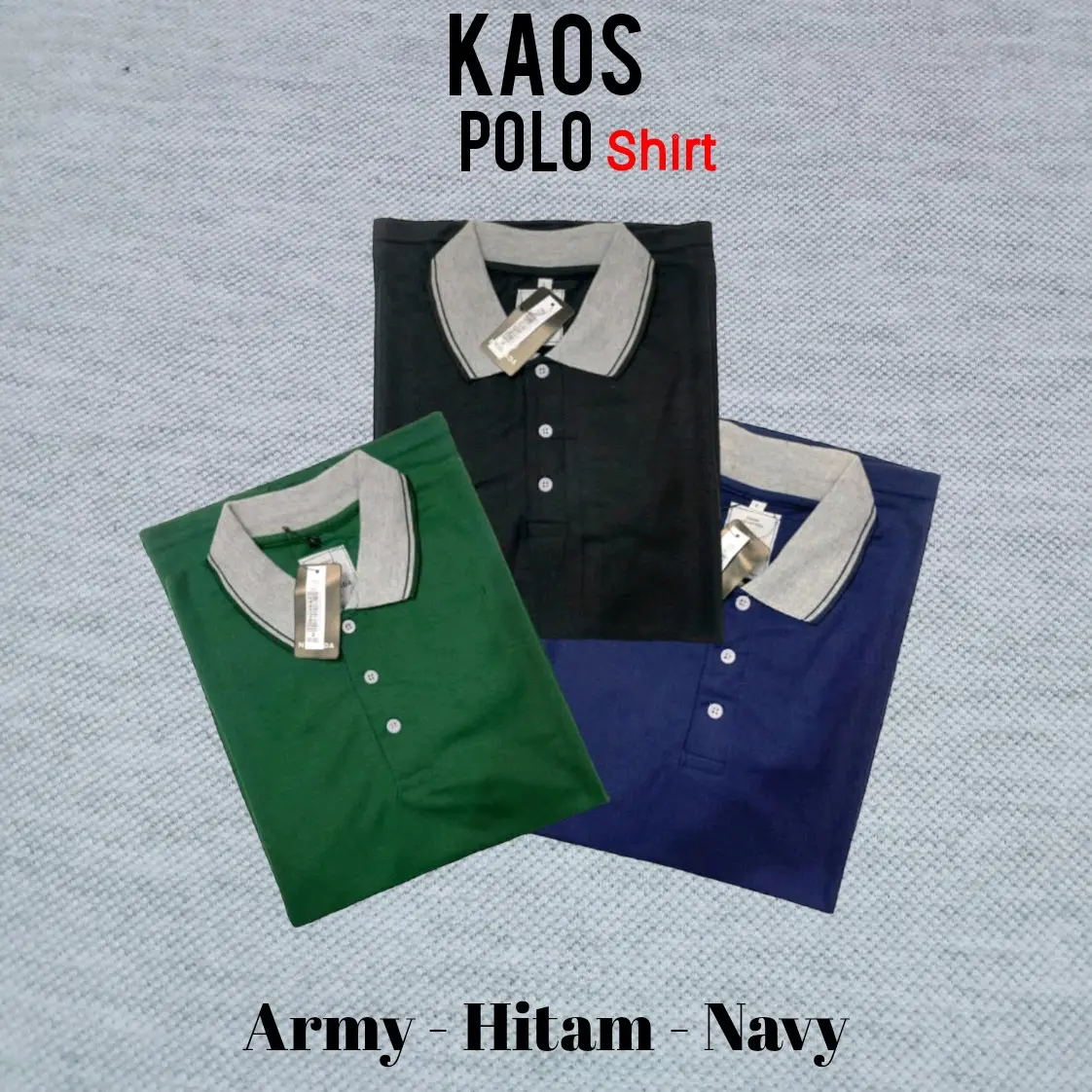 Promo paket 3pcs Kaos kerah pria polos lengan pendek