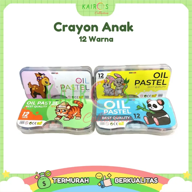 Crayon 12 warna Oil Pastel Crayon Krayon Anak 3