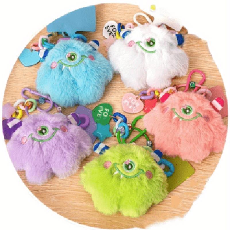 1 Piece Cute Cartoon Plush Monster Keychain, Cute DIY Pendant For Mobile Phone Decor, Backpack Charms For Young Girls 8350e6-...