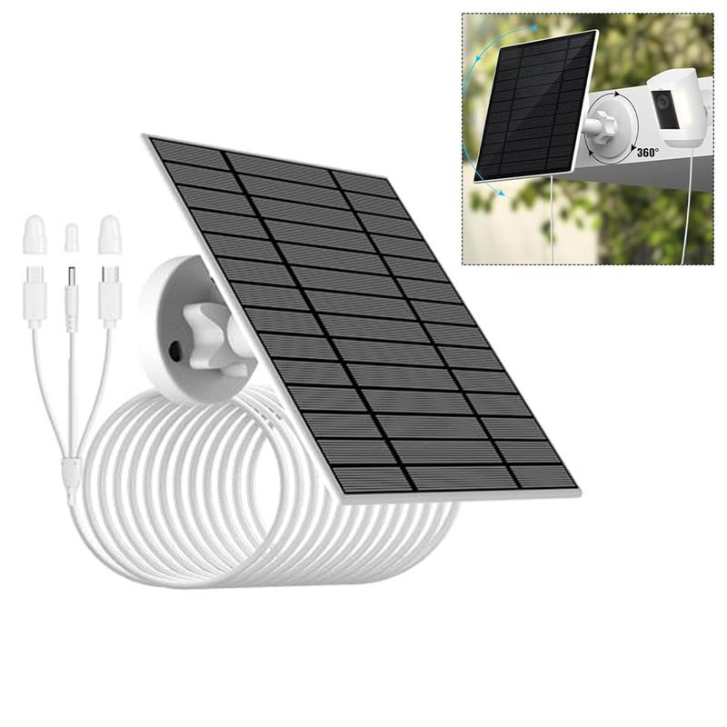10W 5V Solarpanel Monokristallin – Mit 3-in-1 Kabel (USB-C/USB/DC), IP66, Für Kamera & Batterieladung