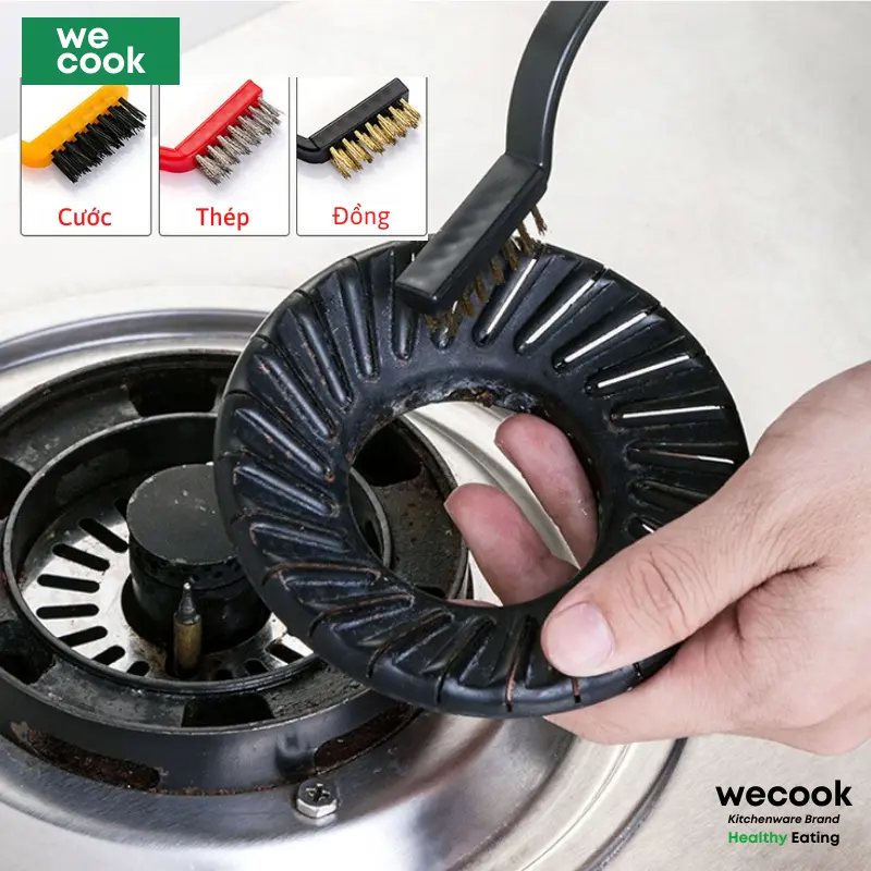 Set 3 bàn chải sắt đánh rỉ sợi kim loại WECOOK - Chổi cọ vệ sinh đầu nhỏ chuyên dụng cho nhà bếp (CSNC19) Làm Sạch 0