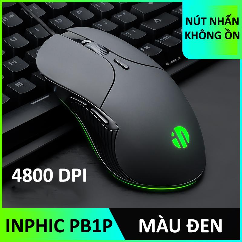 Chuột có dây INPHIC B1 thiết kế 6 nút bấm với độ DPI lên đến 4800 phù hợp chơi game cho game thủ chuyên nghiệp