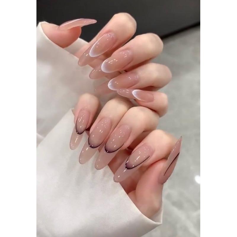 Hình dán 1 stick fen dặm màu trắng  lụa loại đẹp , phụ kiện làm nail nữ 5