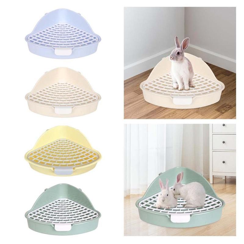SPUNO Pan Keep Paws Dry Bedding Box Ferrets Bunny Potty Trainer Pet Supplies Ferrets Potty Tray Rabbit Litter Box Rabbit Pee Pad Pet Toilet Potty 4
