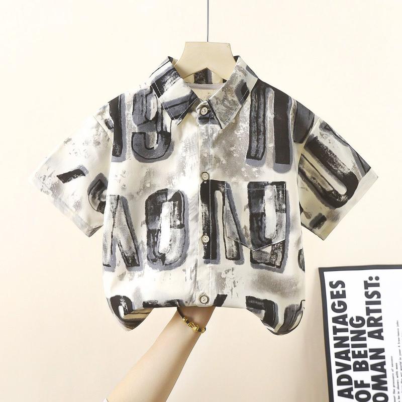 Product Introduction of Áo Sơ Mi ngắn Tay Cotton Nguyên Chất, Cho Bé Trai, In Hoa, Dễ Thương Và Dáng Rộng Rãi, Áo Thường Ngày Thích Hợp Cho Trẻ Sơ Sinh, Hàng Mới Về Mùa Hè, Xếp Hạng Tích Cực 90% 1