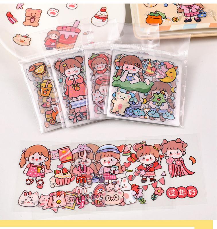 Product Introduction of Komi rice sauce Washi stickers Journal material sticker package ins cute album decoration small stickers 25 pieces 7