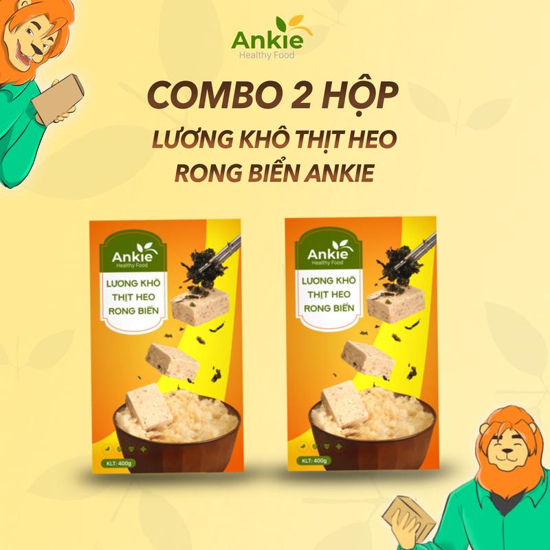[2 hộp 800g] Combo 2 hộp lương khô Thịt Heo Rong Biển mini Ankie Vị mặn ngọt Hữu cơ Ít đường Thức Ăn Food Snack Ăn Vặt