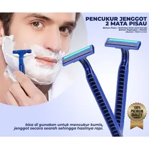 VENSEA Alat Cukur Kumis dan Jenggot 2 Mata Pisau Cukur Bulu Kemaluan Ketiak Rambut Kaki Manual Razor Double Blade S1014