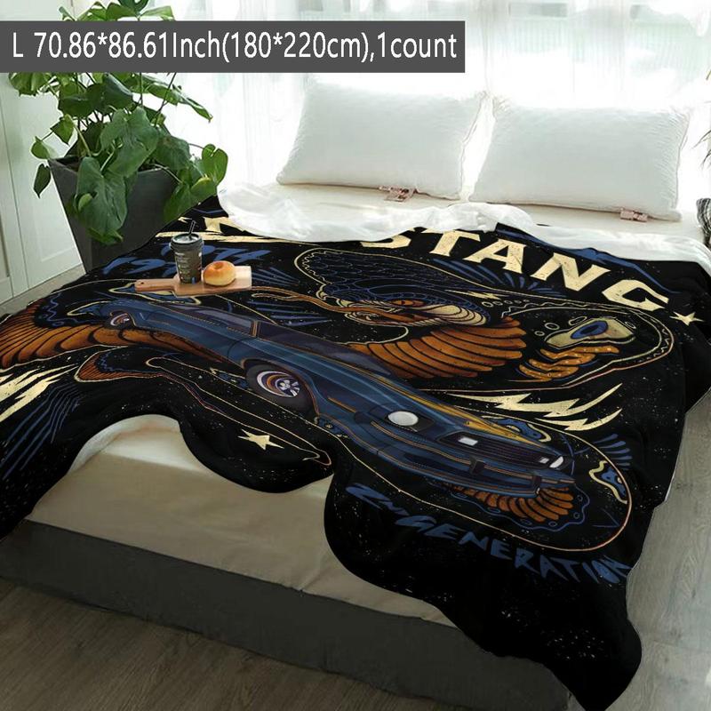 Mustang Snake Pattern Blanket, Soft Comfortable Throw Blanket, Cool Bedroom Bedding Blankets, Warm Napping Blanket for Home Office Travel Camping 3